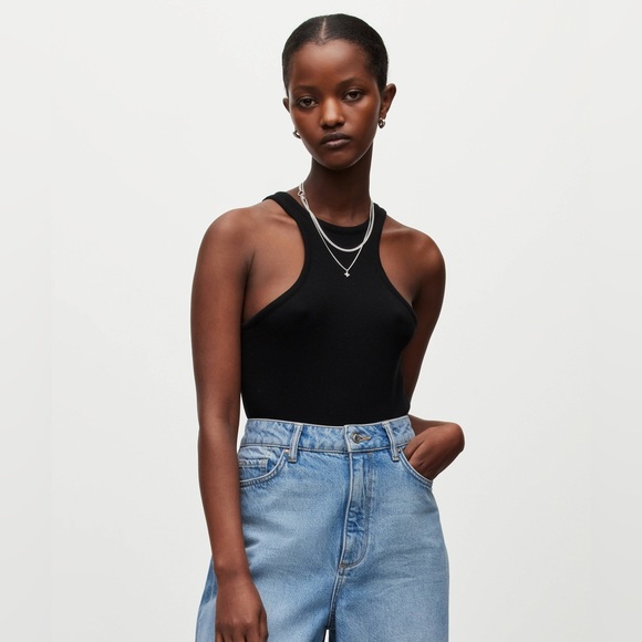 All Saints Tops - All Saints Norma High Neck Body Suit Tank